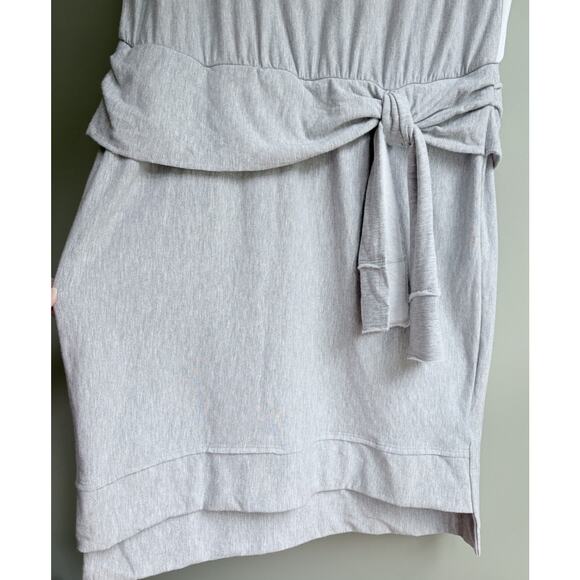 SOUTHCOTT Short Sleeve Sweatshirt Dress Mixed Media Gray Casual Loungewear L - Picture 4 of 13